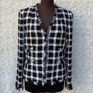 Dana Buchman Black/White Bouclé Jacket Sz10